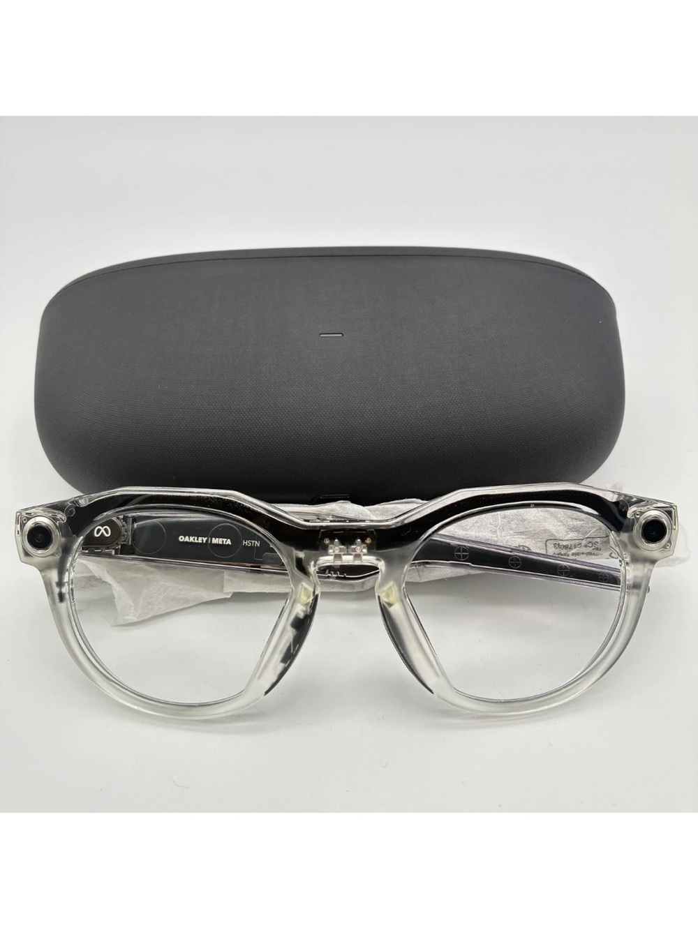 Oakley Clear Frame Men’s Eyeglasses with Black Inner Accents